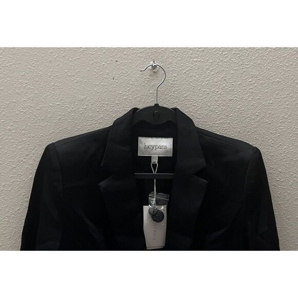 Lucy Paris BL-C959 Womens Sz XSmall Black Two Button Polyester Blend Blazer - Picture 5 of 7